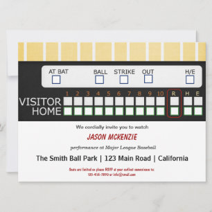 Baseball-Spiel Einladung