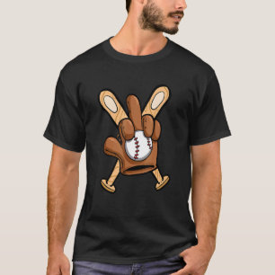 Baseball Spieler Baseball Bat Basketball Glove Mid T-Shirt
