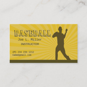 Baseball-Spieler, Baseballtrainer, Schule Basiball Visitenkarte
