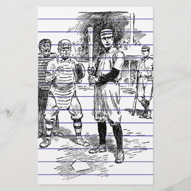 Baseball: Spieler Briefpapier (Vorderseite)