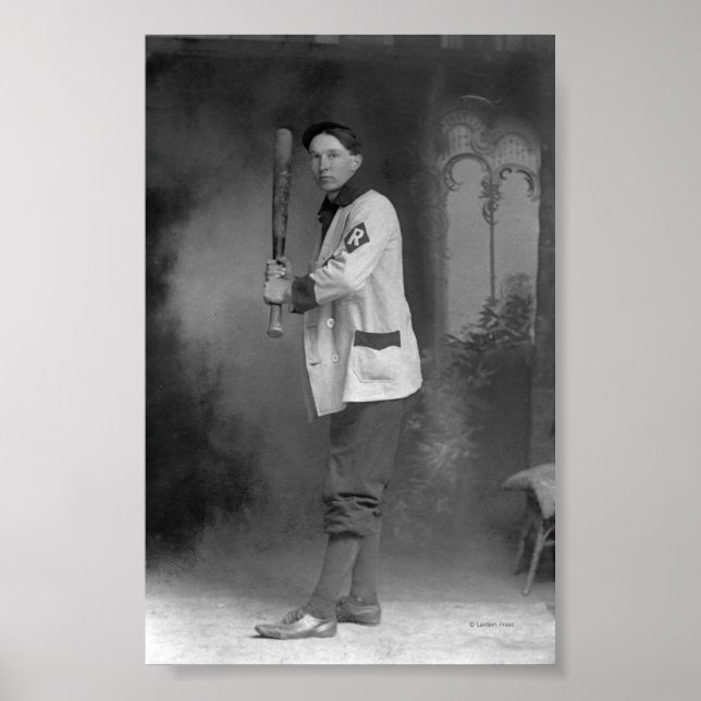 Baseball-Spieler, der Bat hält Poster (Vorne)