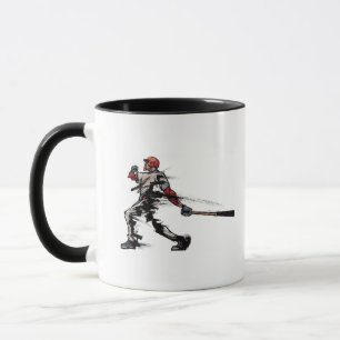 Baseball-Spieler, der Schläger, Seitenansicht hä Tasse