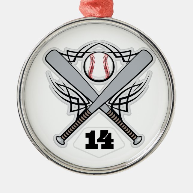 Baseball-Spieler-einheitliche Zahl 14 Ornament Aus Metall (Vorne)
