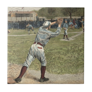 Baseball-Spieler heraus geworfen an der zweiten Fliese