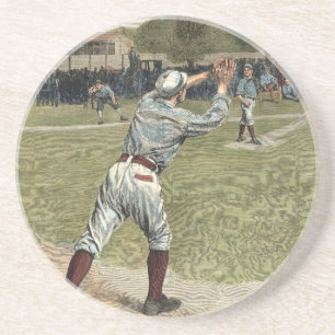 Baseball-Spieler heraus geworfen an der zweiten Getränkeuntersetzer