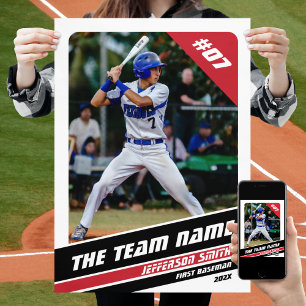 Baseball-Spieler individualisierbares Geschenk in  Poster