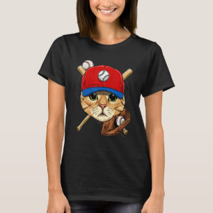 Baseball-Spieler-Kat-Batter-Pitcher-Sammelbecken T-Shirt