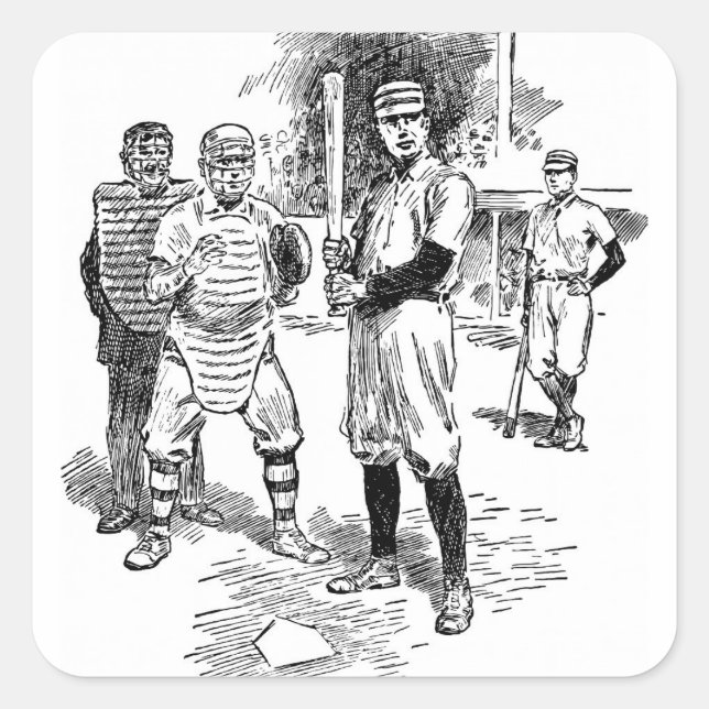 Baseball: Spieler Quadratischer Aufkleber (Vorderseite)