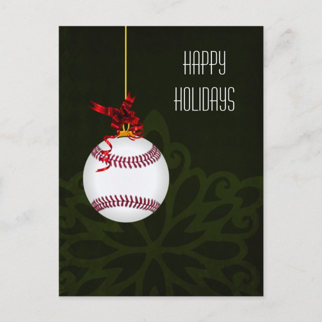Baseball-Spieler Weihnachtskarten Feiertagspostkarte (Vorderseite)