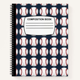Baseball Spiralkomposition Notebook Notizbuch