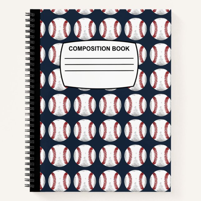 Baseball Spiralkomposition Notebook Notizbuch (Vorderseite)