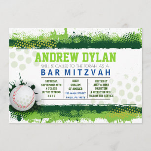 BASEBALL SPLASH Bar Mitzvah Einladung