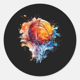 Baseball Splash Baseball Liebhaber Farbige Wasserf Runder Aufkleber