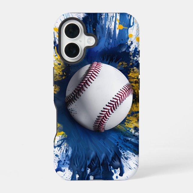 Baseball Splash iPhone / iPad Hülle iPhone 16 Hülle (Rückseite)