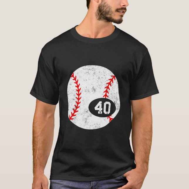 Baseball Sport 40 Jersey Number Distressed T-Shirt (Vorderseite)