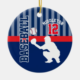 Baseball ⚾ Sport - Dark Blue - Catcher Keramik Ornament