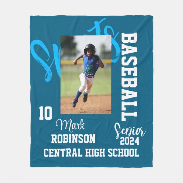 Baseball Sport Foto Fleecedecke (Vorderseite)