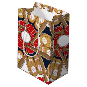 Baseball-Sport-Geschenktüte zum Geburtstag Mittlere Geschenktüte