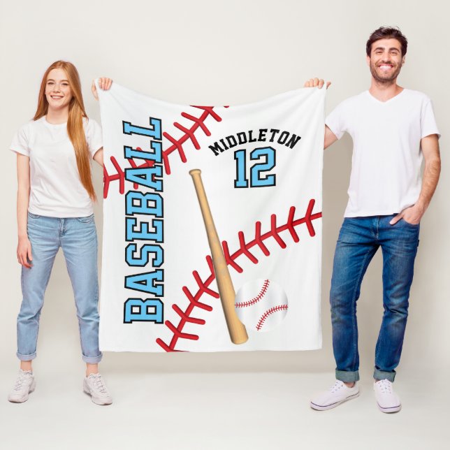 Baseball ⚾ Sport in Baby Blue Fleecedecke (Beispiel)