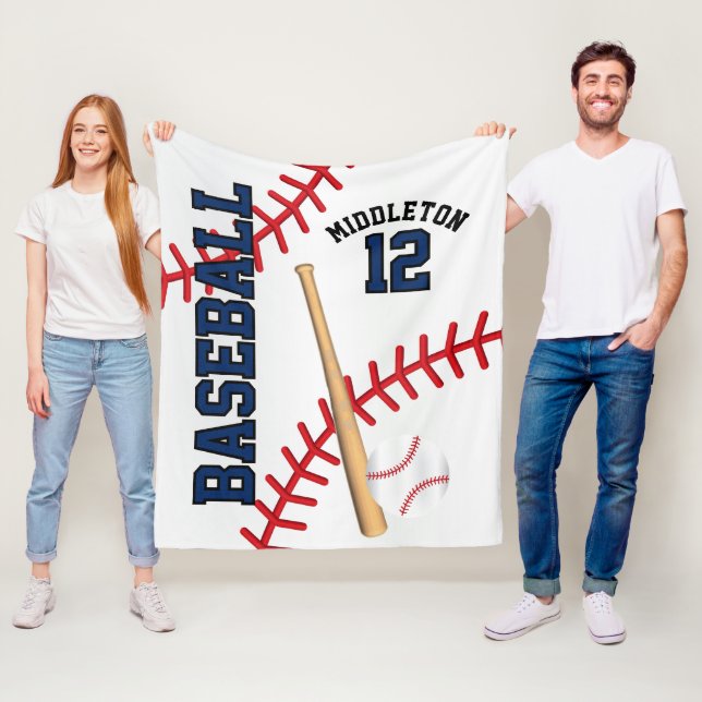 Baseball ⚾ Sport in Dunkelblau Fleecedecke (Beispiel)