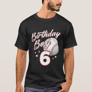 Baseball Sport Lover 6. Geburtstag Crew 6 Jahre al T-Shirt