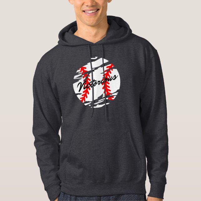 Baseball Sport mit viktorianischem, feinem Wort Hoodie (Vorderseite)