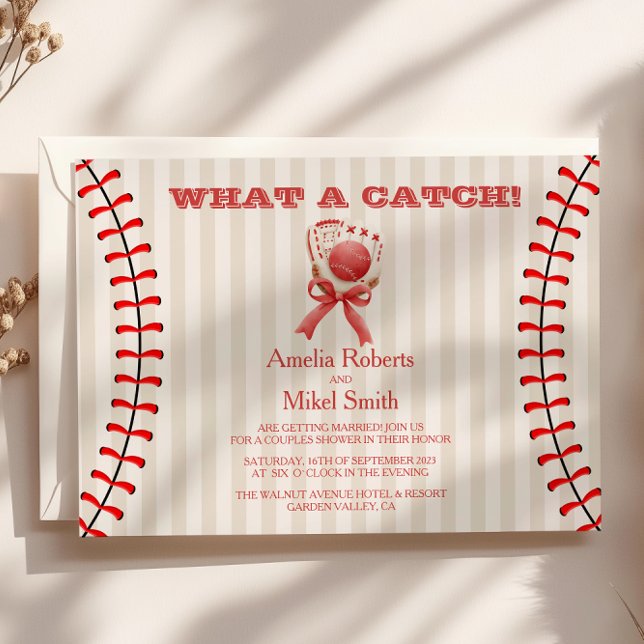 Baseball Sport Perfect Catch Wedding Einladung (Von Creator hochgeladen)