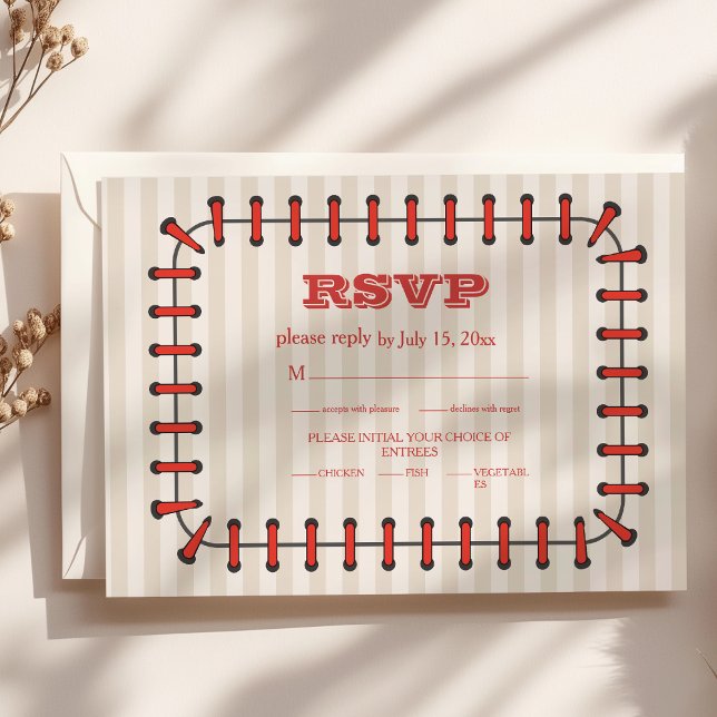 Baseball Sport Perfect Catch Wedding RSVP Karte (Von Creator hochgeladen)