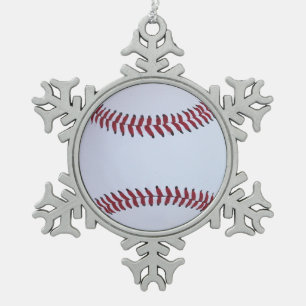 Baseball-Sport Schneeflocken Zinn-Ornament