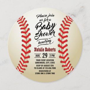Baseball-Sport-Thema-Typografie-Babyparty Einladung