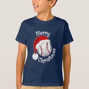 Baseball Sportfans Weihnachtsmannmütze Weihnachten T-Shirt