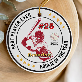 Baseball-Sportmannschaft Junge-Athlet maßgeschneid Keramik Ornament