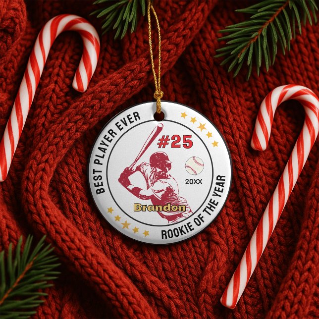 Baseball-Sportmannschaft Junge-Athlet maßgeschneid Keramik Ornament (Von Creator hochgeladen)