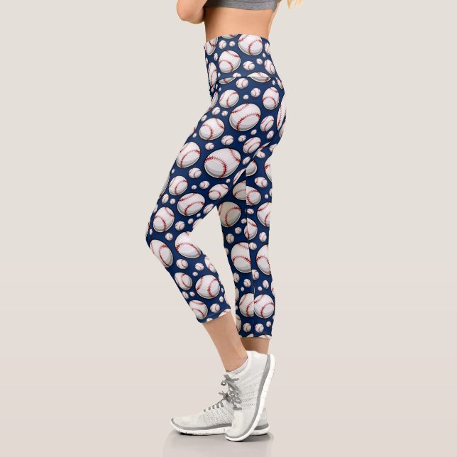 Baseball-Sportmuster Capri Leggings (Links)