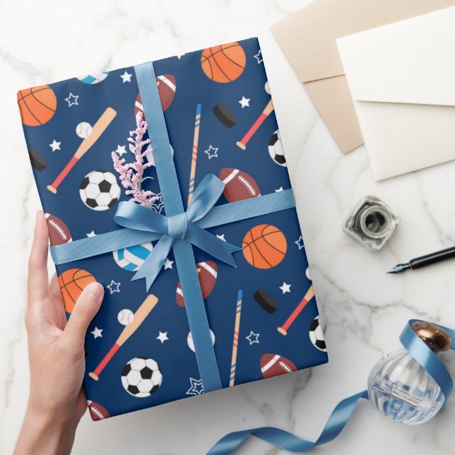 Baseball-Sportmuster  Geschenkpapier (Schenken)