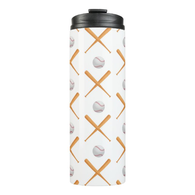 Baseball-Sportmuster Thermosbecher (Vorderseite)