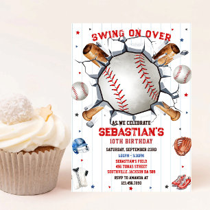Baseball-Sportparty Junge Geburtstagseinladung Einladung