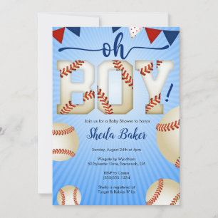 Baseball Sports Baby Shower Einladung - Oh Junge