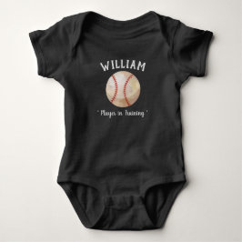 Baseball Sports Ball Player bei der Ausbildung von Baby Strampler
