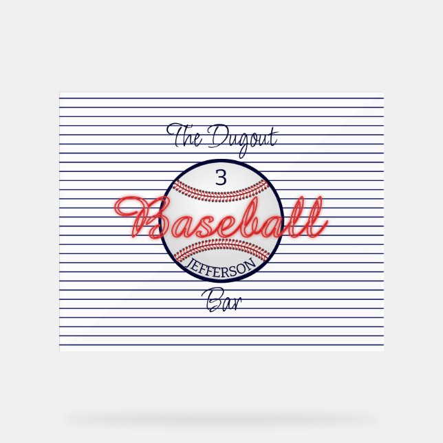 Baseball Sports Bar Acrylic Sign Acrylschild (Vorderseite)