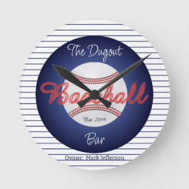 Baseball Sports Bar Sign Wall Clock Runde Wanduhr