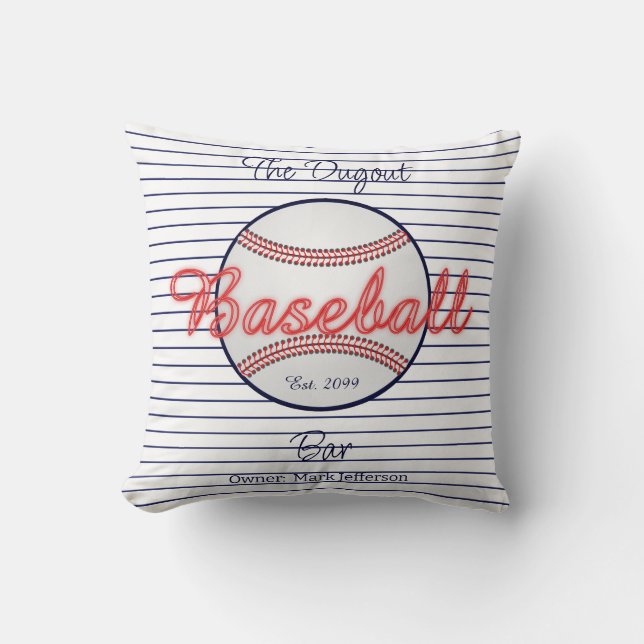 Baseball Sports Bar Throw Kissen (Vorderseite)