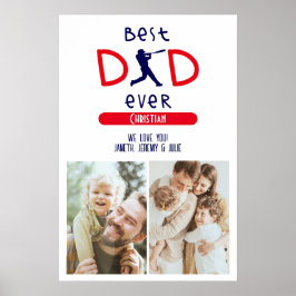 Baseball Sports Best Vater Jeden Foto Vatertag Poster