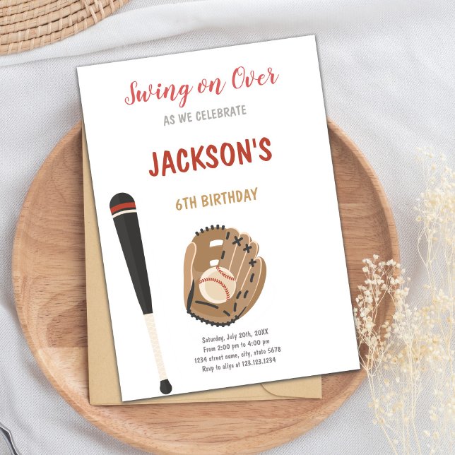 Baseball Sports - Einladung zum Geburtstag (Baseball Invitations sports Birthday)