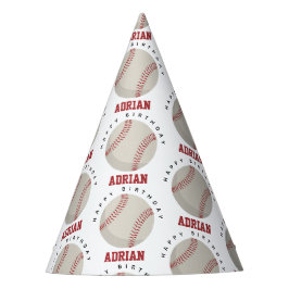 Baseball Sports Geburtstagsparty Individuelle Name Partyhütchen