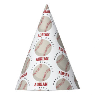 Baseball Sports Geburtstagsparty Individuelle Name Partyhütchen