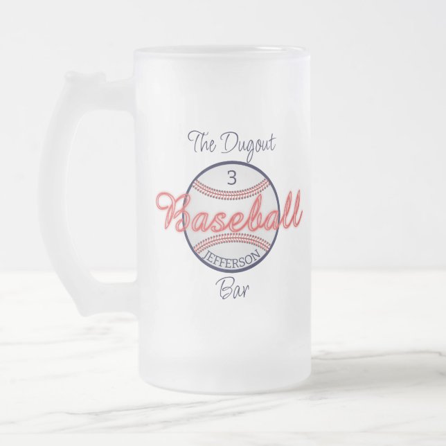 Baseball Sports Mattiert Glass Beer Tasse (Links)