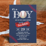 Baseball Sports Navy Blue Boy Baby Dusche Einladung<br><div class="desc">Baseball Sports Navy Blue Boy Baby Shower Einladungen.</div>