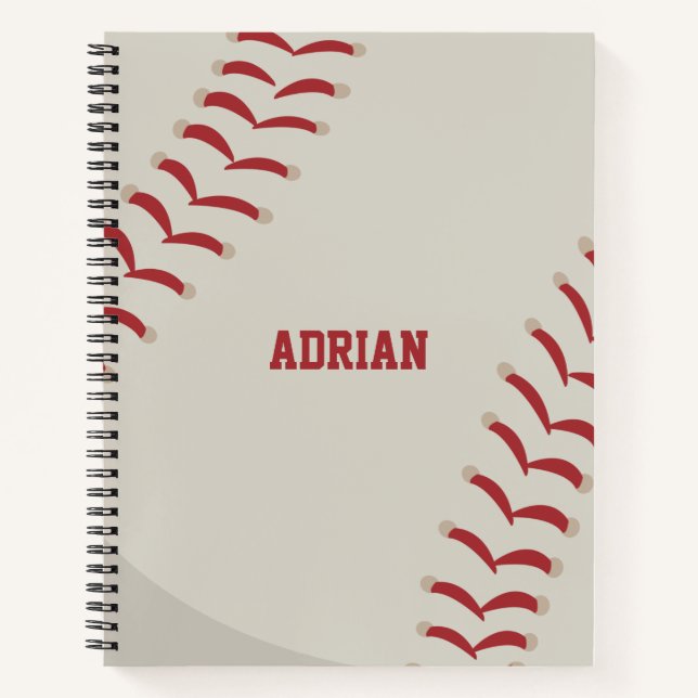 Baseball Sports Personalisiert Notizbuch (Vorderseite)