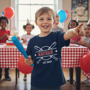 Baseball Sportspiel Thema Name Est Jahr Geburtstag T-Shirt